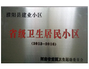 2014年5月份，濮陽建業城獲得由河南省愛國衛生運動委員會頒發的"省級衛生居民小區"的榮譽稱號。